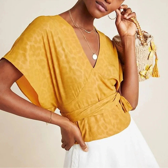 Anthropologie CURRENT AIR Mindy Dolman Kimono Sleeve Wrap Blouse Size XS NWOT - Picture 2 of 15